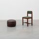 Pouf en cuir patchwork rond, Suisse, années 1970
