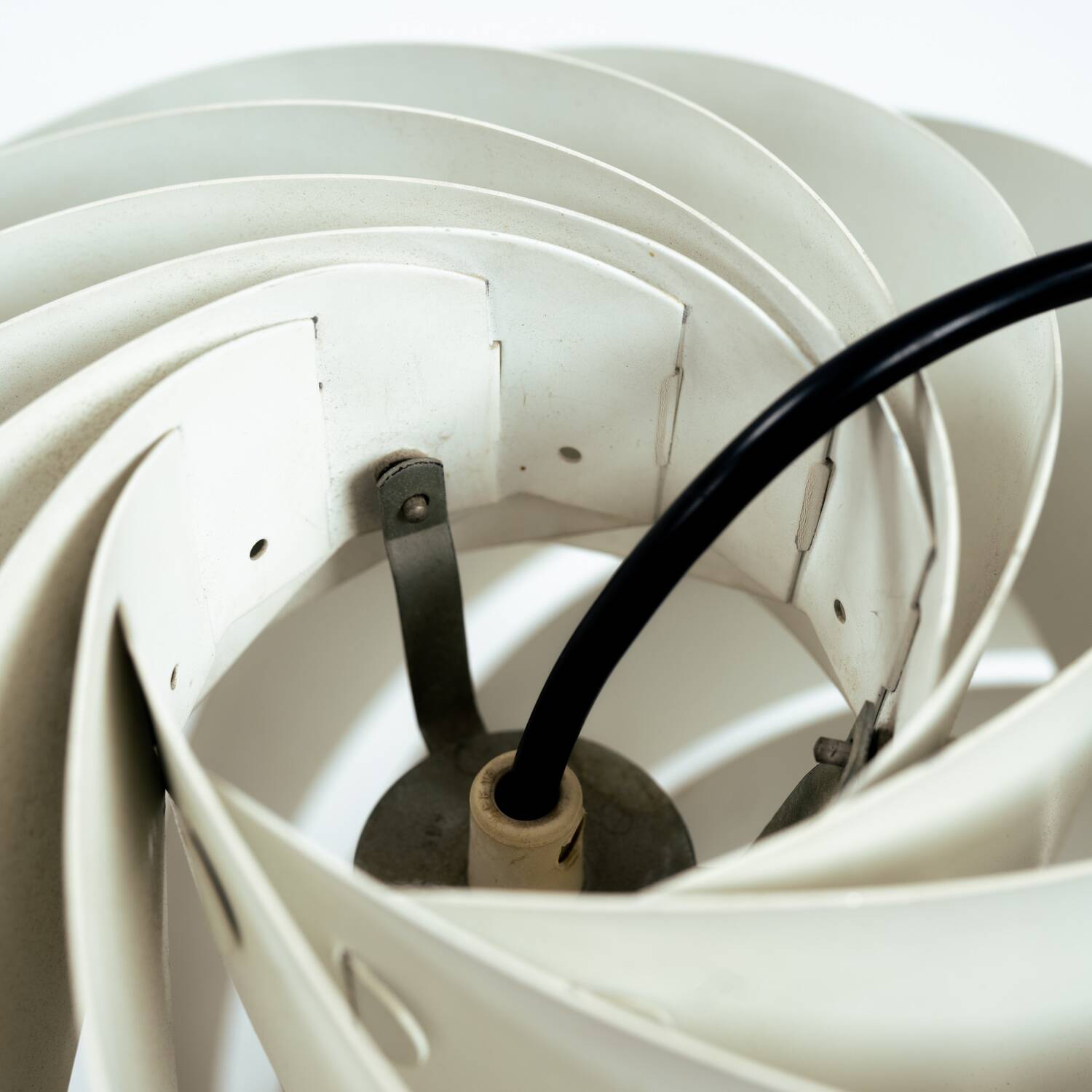 Louis Weisdorf for Lyfa Space age Danish Turbo White Moon Pendant Light, 1965