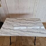 Bistro table marble top & cast iron base