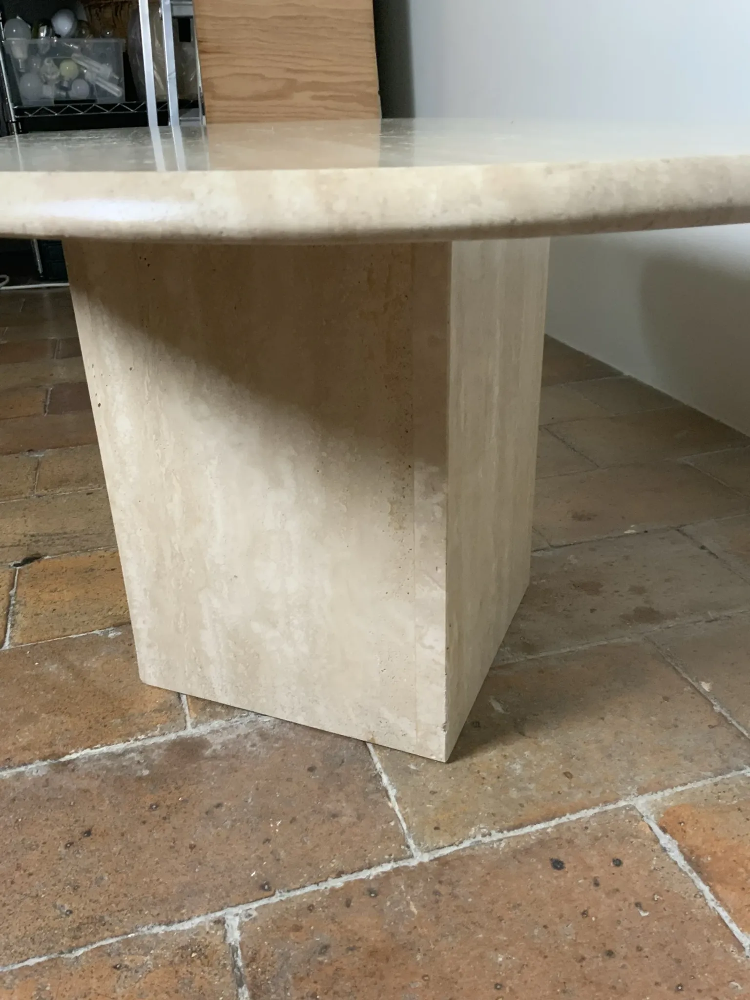 Travertine coffee table