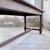 Farm table with turned legs, made of pine and birch, 180cm.