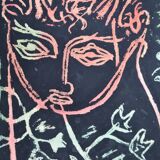 Guillain Siroux, Pink Face, mixed technique, 1950s