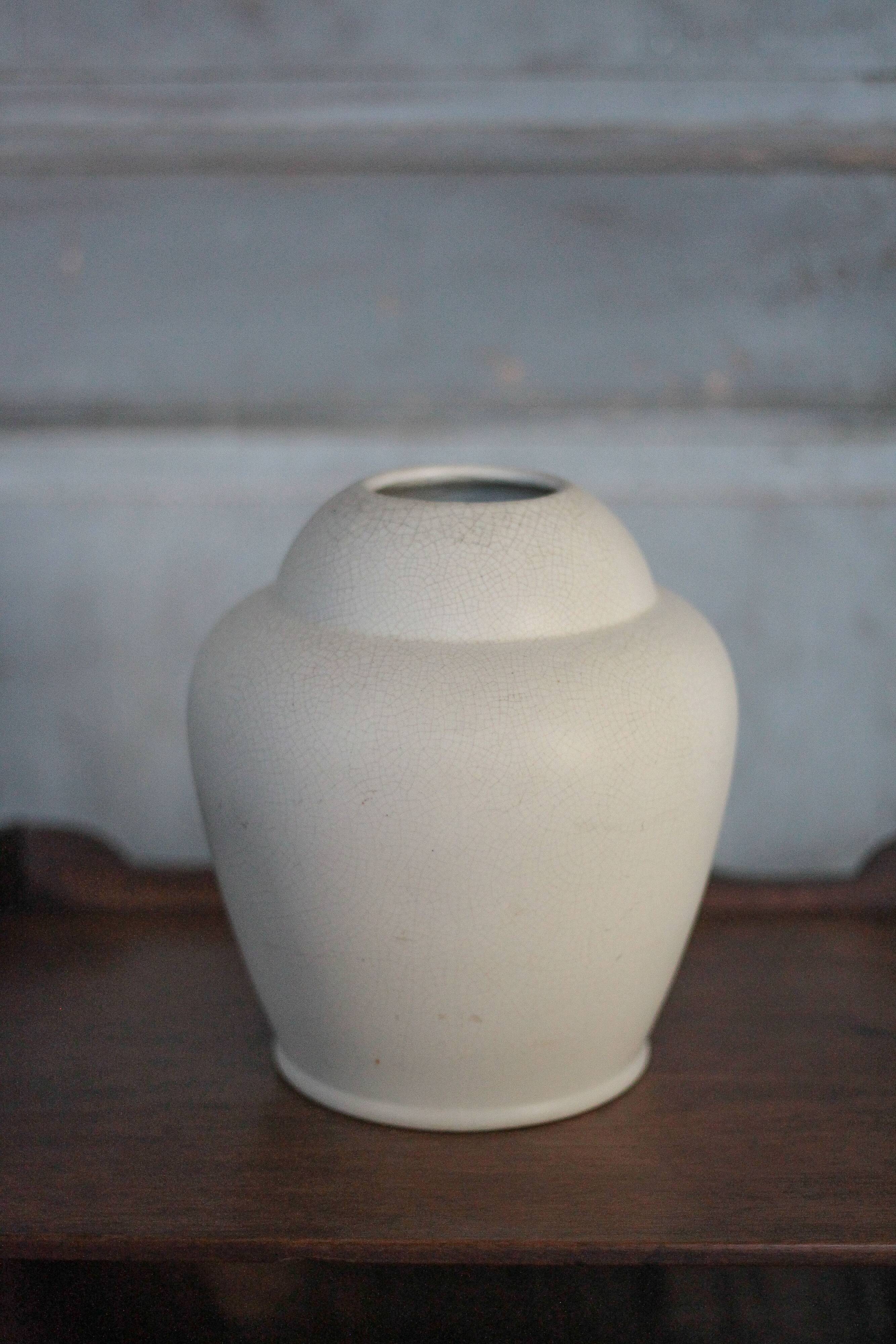White earthenware vase by the French manufacturer Orchies.