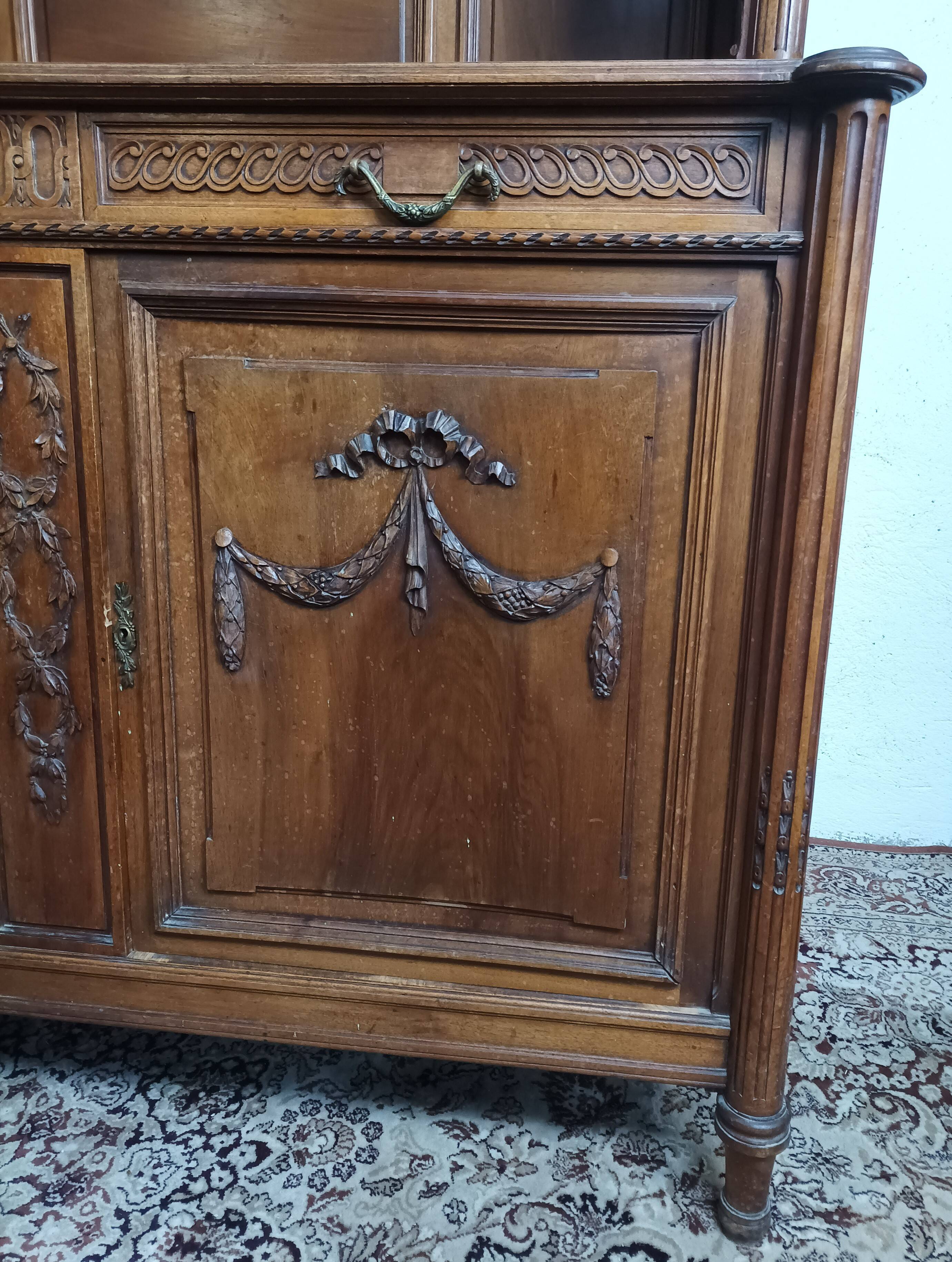 Louis XVI two-body sideboard stamped in walnut