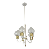 Vintage pendant light white eclectic chandelier hanging lamp Germany 1970's