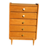 Chest of drawers with 5 drawers in light oak