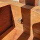 Table scandinave 2 allonges teck "plateau dans son jus"