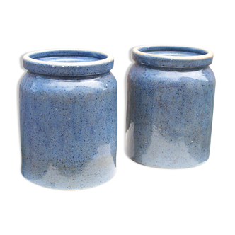 3 pots in enamelled sandstone