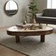 Vintage coffee table in ceramic and metal, signed Barrois.