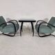 H 269 Lounge Chairs, table and poufs by Jindřich Halabala for Up Zavody, 1940s, Set of 5