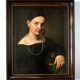 19th Century Oil Painting Portrait Young Lady   Wearing Pearl