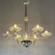 Venetian chandelier in transparent Murano glass circa 1950