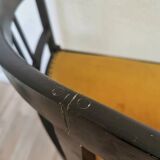 Banc Art Nouveau vintage en bois courbé : assise rembourrée des années 1950