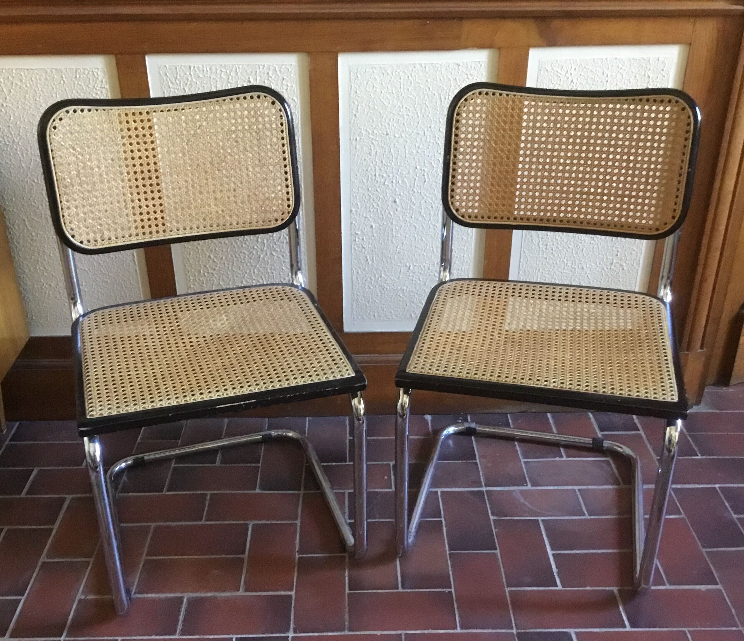 Pair of chairs Cesca B32 vintage designed by Marcel Breuer