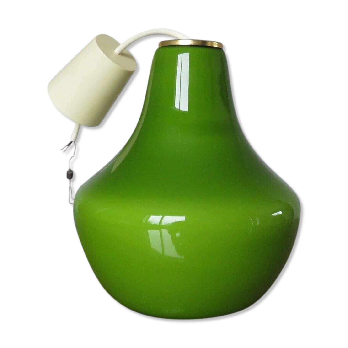 Suspension in green opaline Parscot 1970