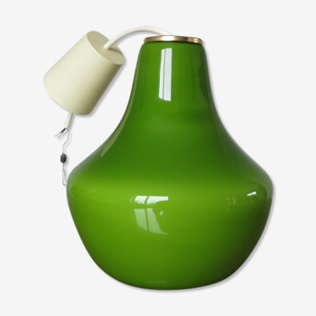 Suspension en opaline verte Parscot 1970