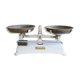 Antique kitchen scales from a record to five kilos, white beam scales with brass plates