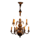 Antique bronze and glass chandelier with 12 lights, Netherlands, 20th century.