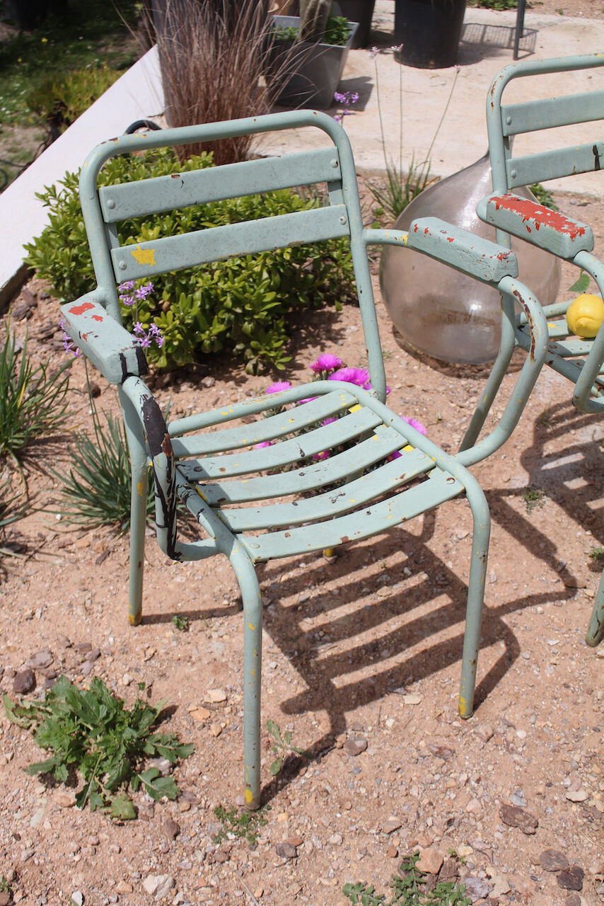 Paire de fauteuils de jardin vintage