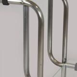 Large Bauhaus Functionalist Plant Stand in Chromed Steel and Glass, Former