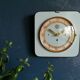 Horloge formica vintage pendule murale silencieuse carrée "SMI vert doré"