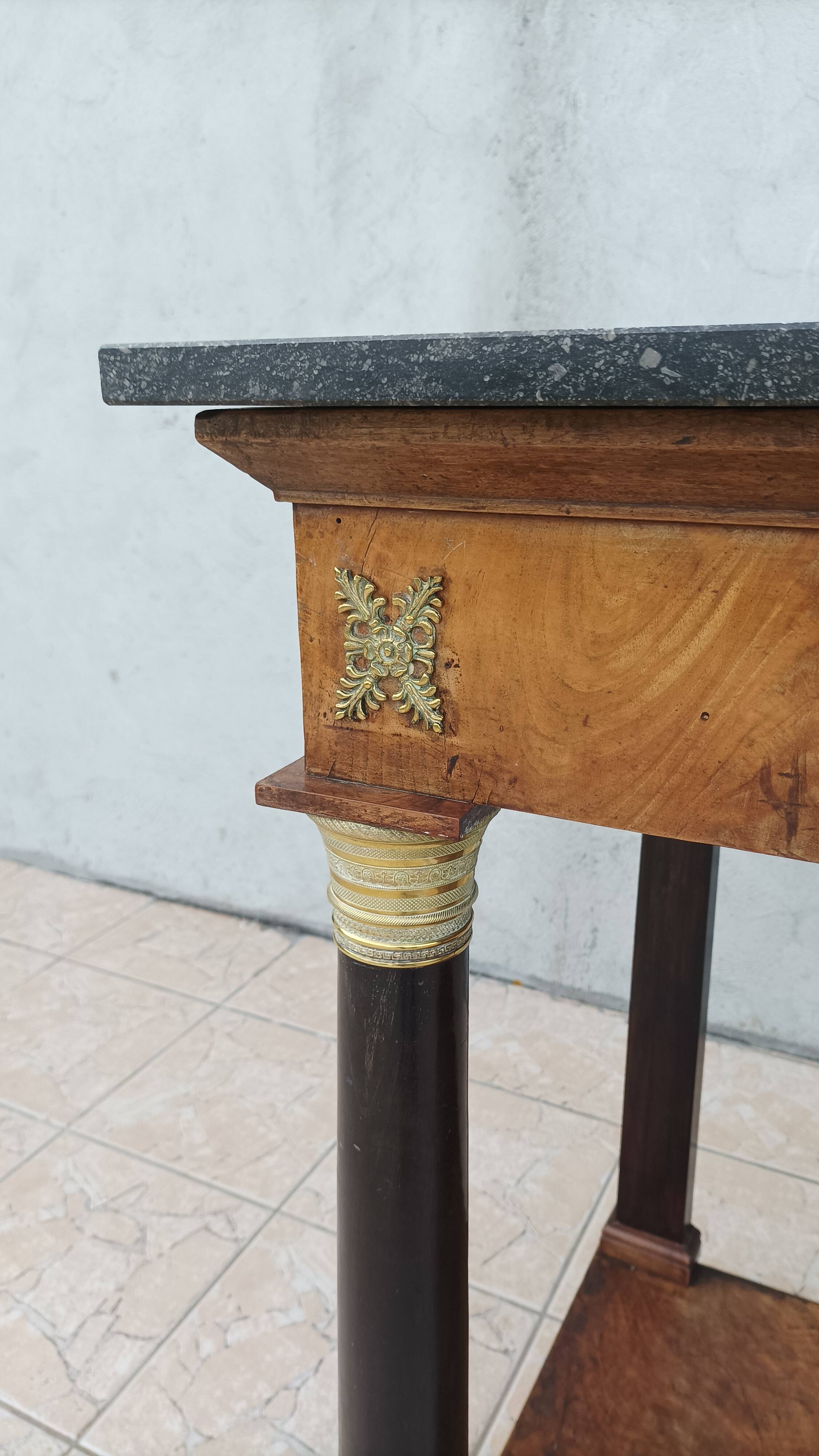 Large Empire period mahogany console table