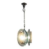 Suspension vintage des années 1960 en verre et métal, Italie