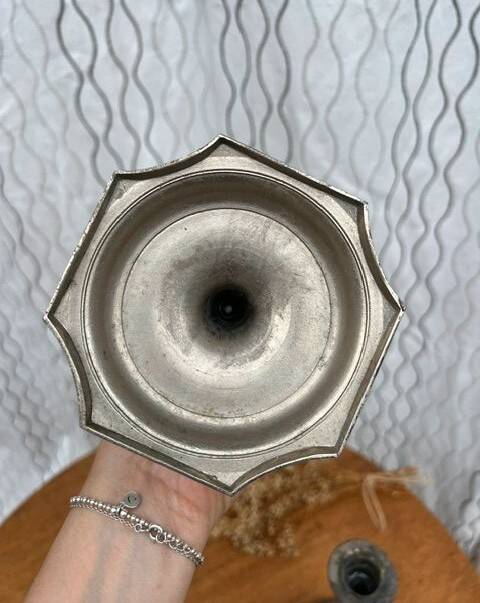 Set of 2 vintage silver candle holders