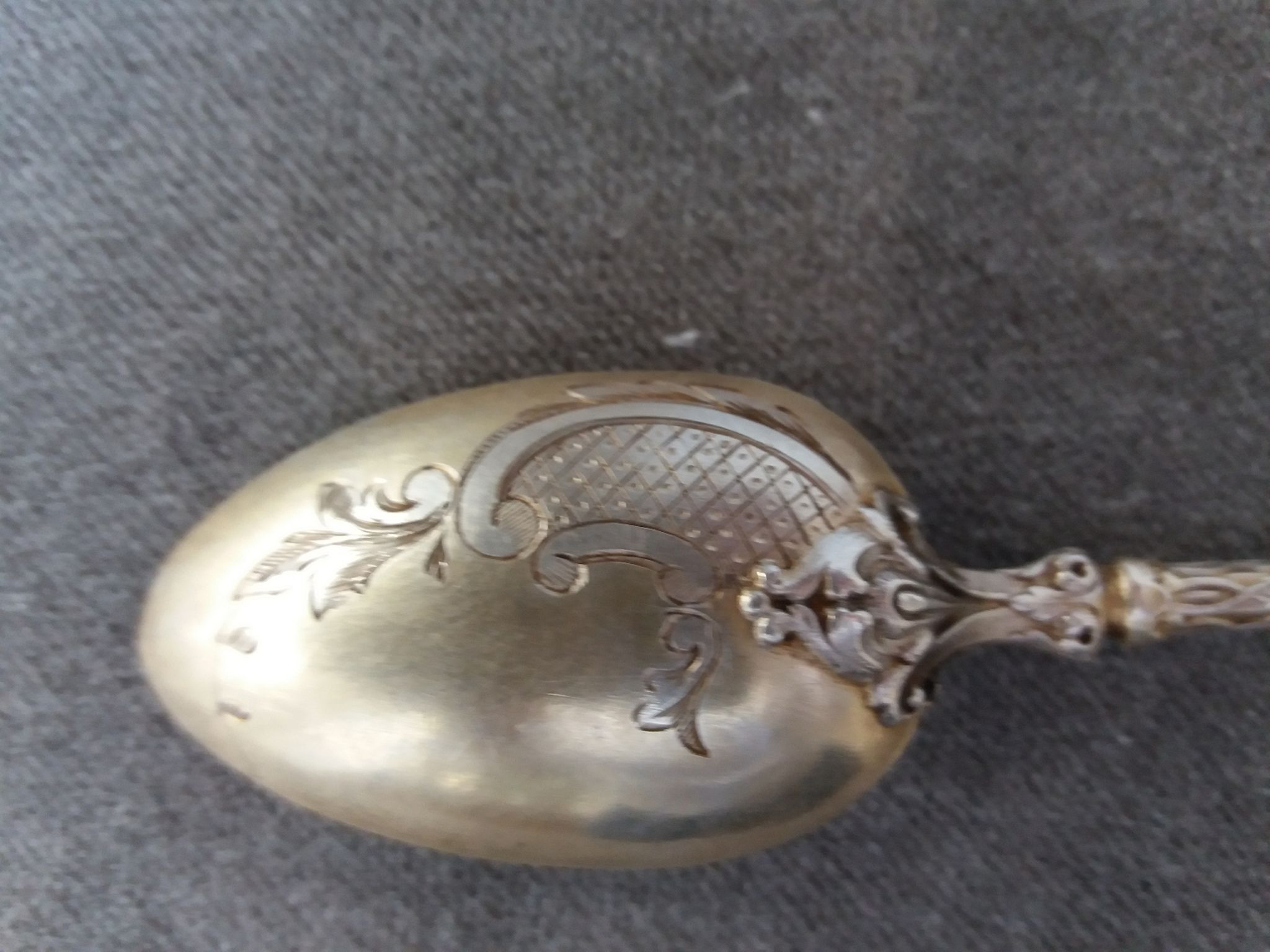 Series of 10 teaspoons in sterling silver vermilled in russian style