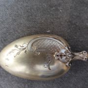 Series of 10 teaspoons in sterling silver vermilled in russian style