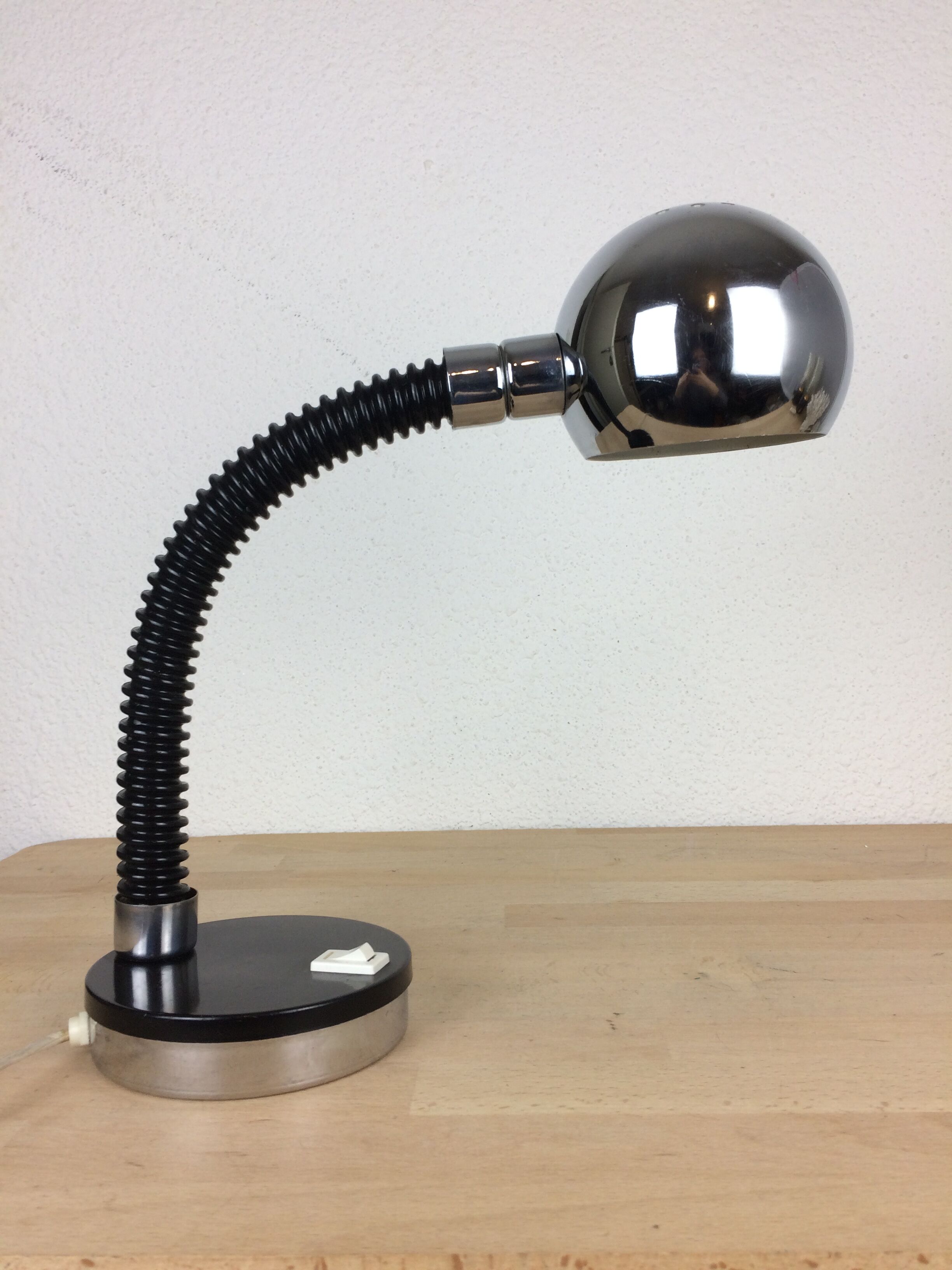 Targetti Sankey desk lamp in chrome, space age, 70's