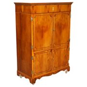 Wooden buffet TV in yew Abbey Craft Mid-Century Modern Sheraton details