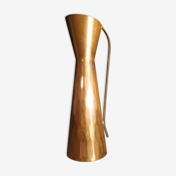 Vintage faceted copper and brass vase