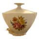 Vintage white porcelain sugar bowl and cottage core floral pattern