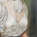 Portrait in oil on canvas XIX th