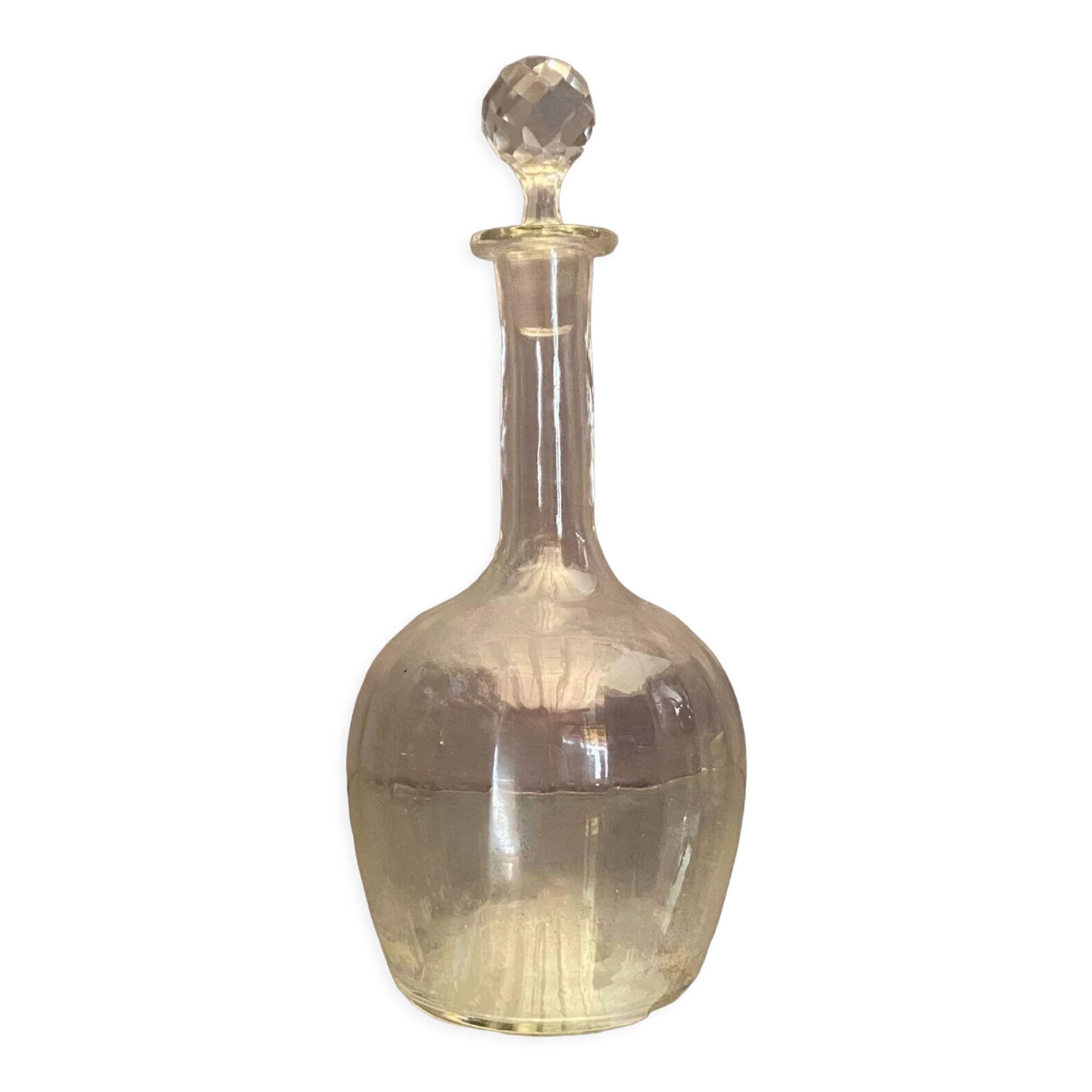 Subtly ribbed crystal carafe 19th century Napoleon III