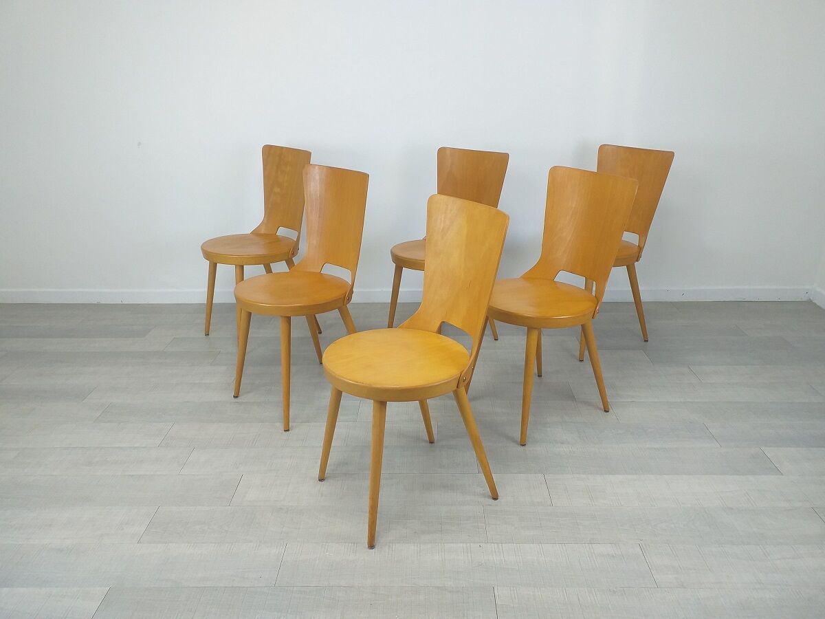 Chaises bistrot brasserie Baumann modèle Dove vintage années 50