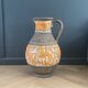 Vase de sol West Germany - motifs cavaliers orange