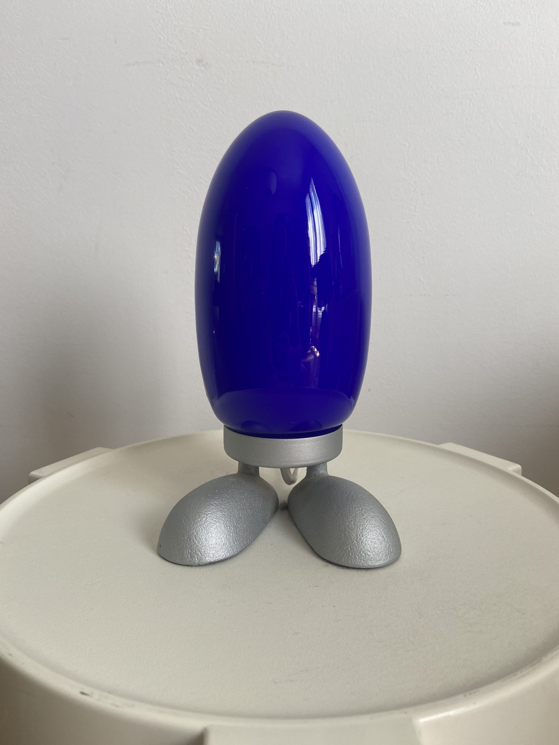 Blue "fjorton" night lamp by tatsuo konno for ikea 1990s