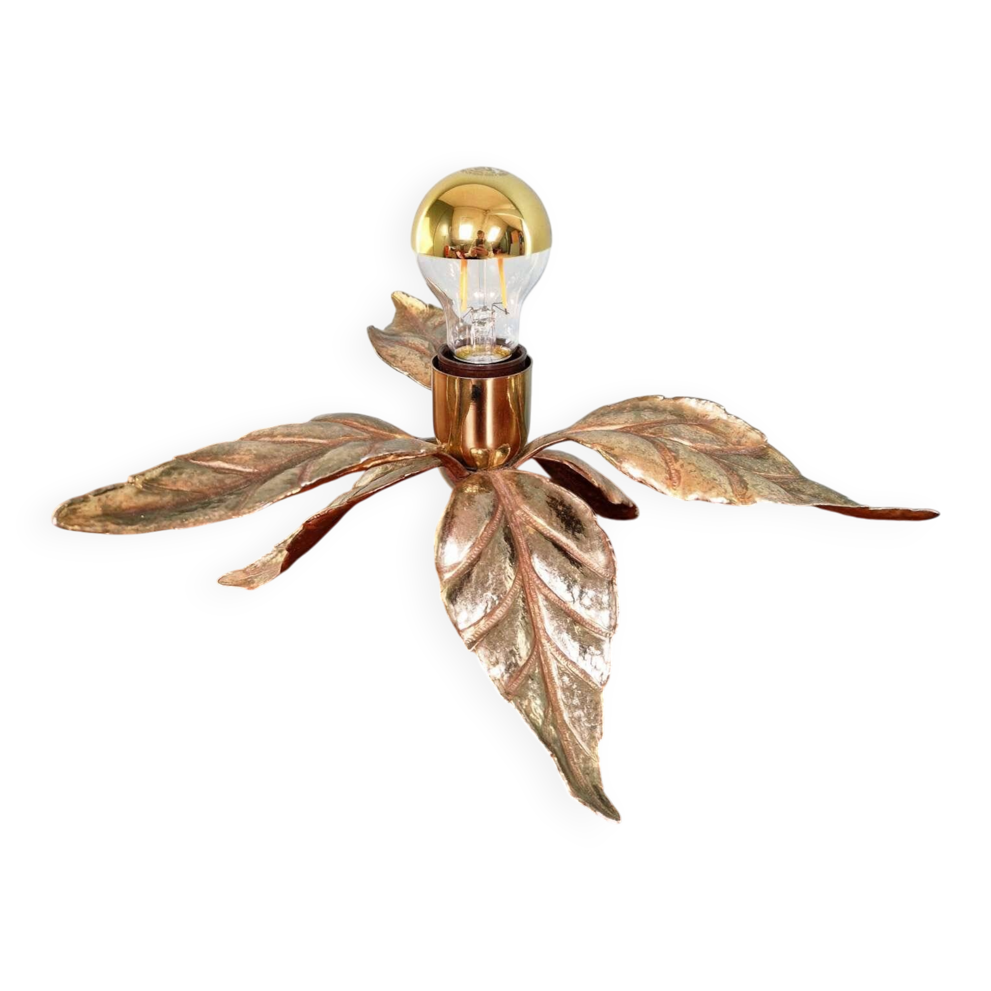 Floral table lamp in brass, design by Willy Daro, Massive, 1970.