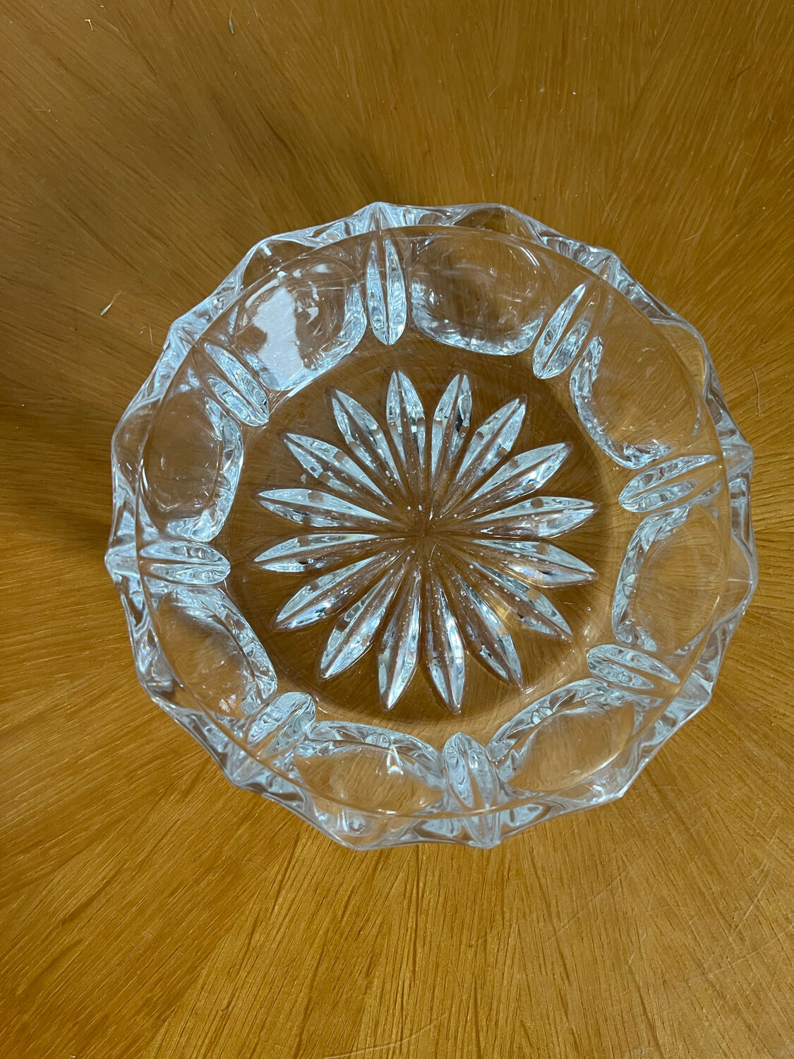 Vintage cut glass pocket empty cup 1950