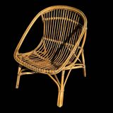 Pair of 1950s rattan armchairs from France.