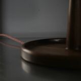 Solid oak lamp and opaline globe