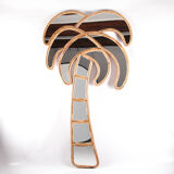 Rattan palm tree mirror