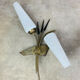 Pair of 1950s wall lights in brass and opaline tulips, Lunel/Arlus