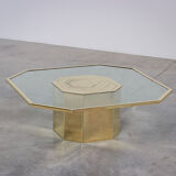 Octagonal coffee table Jenazi Jonckers circa 1980