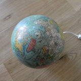 Light earth globe in vintage J-Forest glass from the 1940s