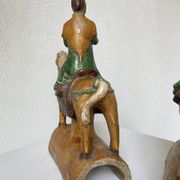 Tuile faitière équestre terre cuite époque Ming