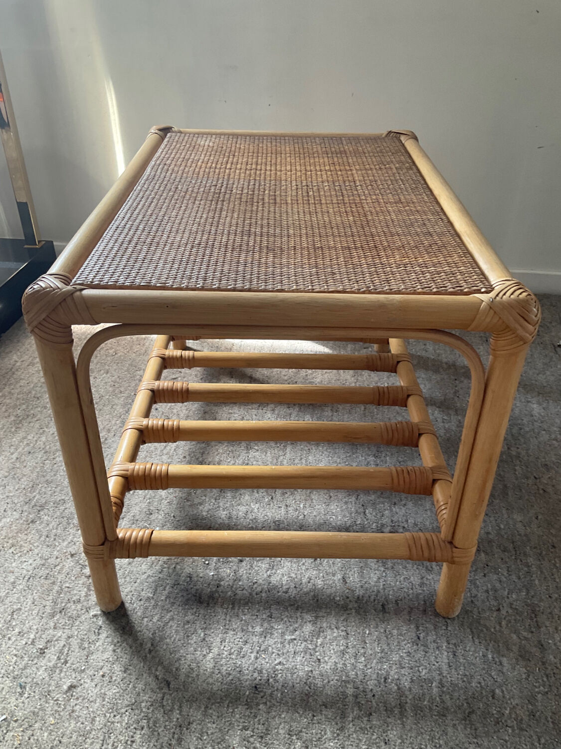 Rattan coffee table from the 70s