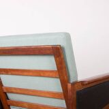 Paire de Fauteuils Danois en Teck, tissu et cuir, modèle N°4 Capella Illum Wikkelsø/Niels Eilersen.